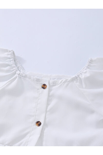 Styli Girls Square Neck Top and Lace Detail Flared Jeans