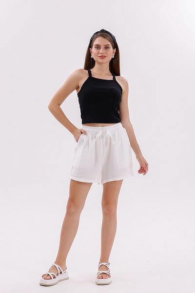 GENIUS STORE Genius Store Women's Shorts Aerobin Cotton Pocketed Non-Shrink Fabric Shorts with Elastic Waist