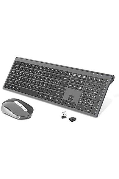 Generic CREATMOR Wireless Keyboard Mouse Combo, Stylish Slim Rechargeable Keyboard and Mice 2.4G 109 Keys Fu