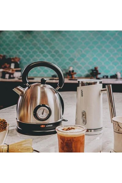 LİVOO Retro kettle with thermometer DomoClip DOD157S, 1800 W, 1.8 l (Silver)