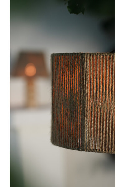 BOHEM SANATIM El Yapımı Bohem Jüt Hasır Avize - Bohem Salon,Balkon,Yatak Odası Avize (SİYAH DUY)