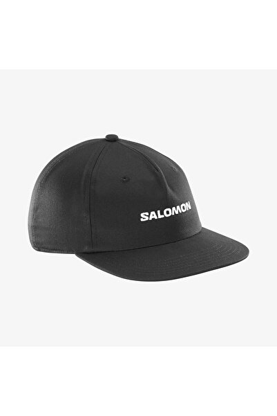 Salomon Logo Flat Cap Hat Deep Black Lc2682900