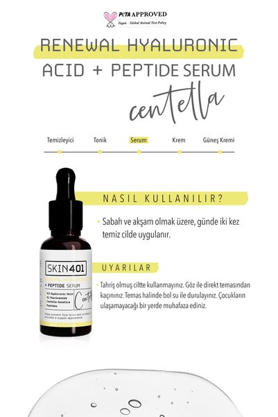 Skin401 Renewing and Intensive Moisturizing 2% Hyaluronic Acid + Peptide Serum 30ml