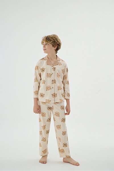 ZEYZEY 8902 Unisex Children's Buttoned Pajama Set