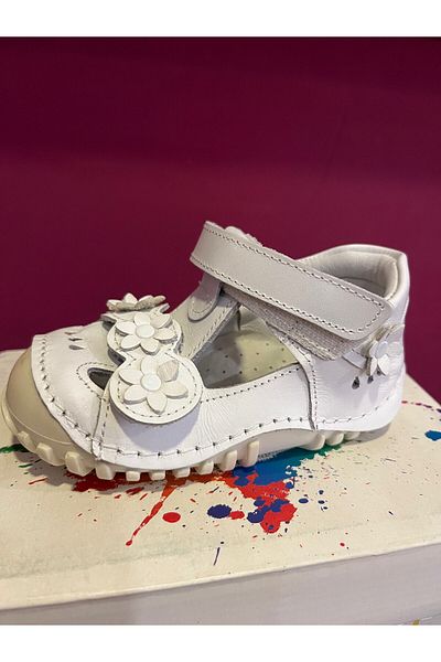 Bebek Sanbe Leather First Step Shoes White