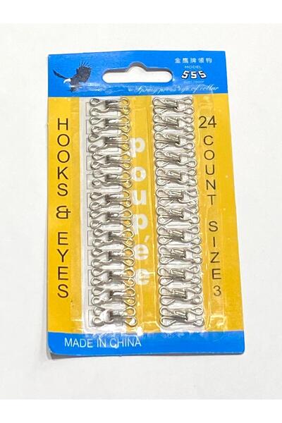 karantuhafiye Agraf / Skirt Bra Agraf / Skirt Copcha / 24 Pairs / No 3 Silver