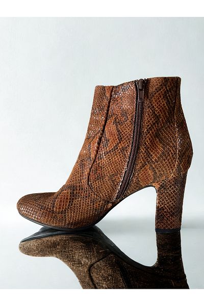 GÜR MODA AYAKKABI Zipped Soft Warm Lining Cold Proof Leopard Brown Boots
