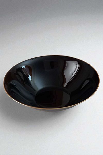 Luminarc Set of 2 Carine Tempered Gilded Salad Bowl Black 27 cm