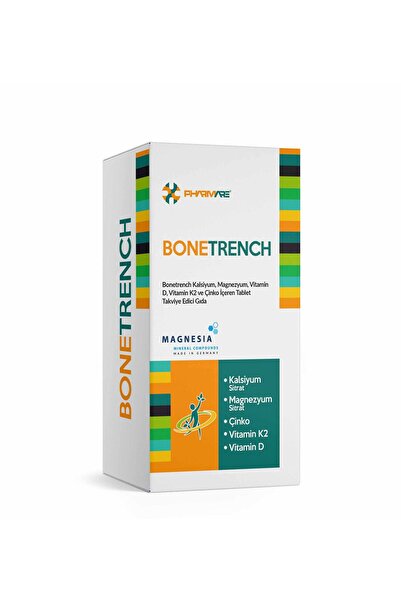 pharmare Bonetrench Kalsiyum, Magnezyum, Vitamin D, Vitamin K2 ve Çinko İçere...