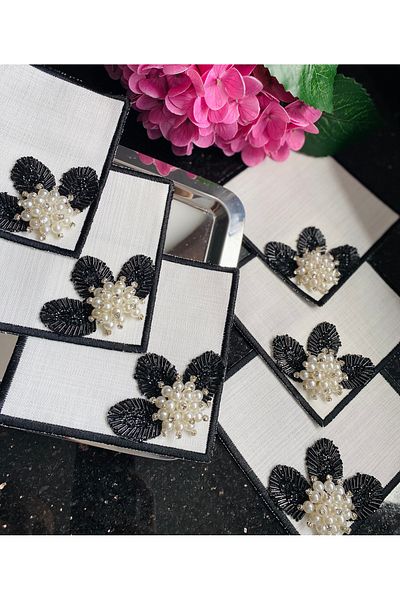 ELÇİÇEK HOME Presentation Napkin, Cocktail Napkin, Coffee Side Presentation Napkin 6 Pieces
