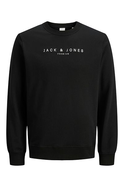 Jack & Jones Jack Jones Jprccjayson Sweat Crew Neck Pls Men's Black Plus Size Sweatshirt 12288217-02