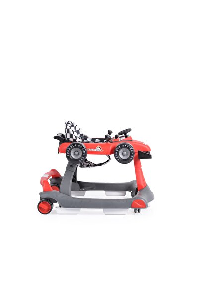 Cangaroo DAYTONNA 2-in-1 walker and forerunner, foldable, rear wheels with automatic braking system, Red