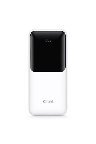 Tech-Protect External Battery PB01, 10000mAh, 22.5W, QC + PD, 1 x USB-C - 2 x USB-A, White