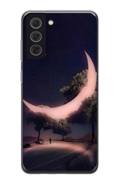 Atlas Husa personalizata pentru Samsung Galaxy S21, model Moon in the Trees, ...