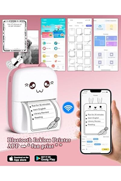 SKY TOUCH SKY-TOUCH Mini Thermal Printer, Bluetooth Label Maker, Portable Sticker Printer