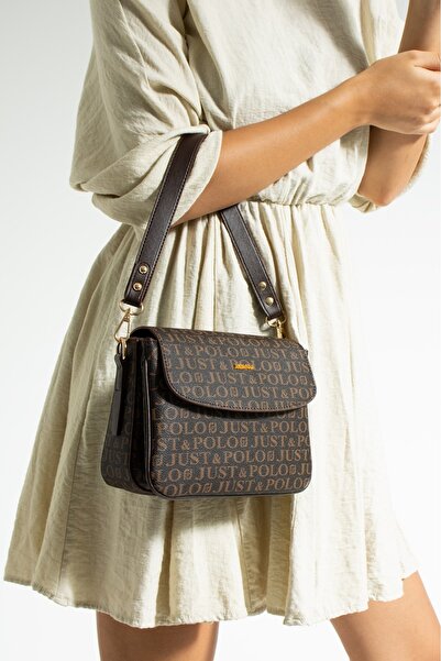 Just Polo Women's Three Compartment Shoulder Bag and Wallet Combination