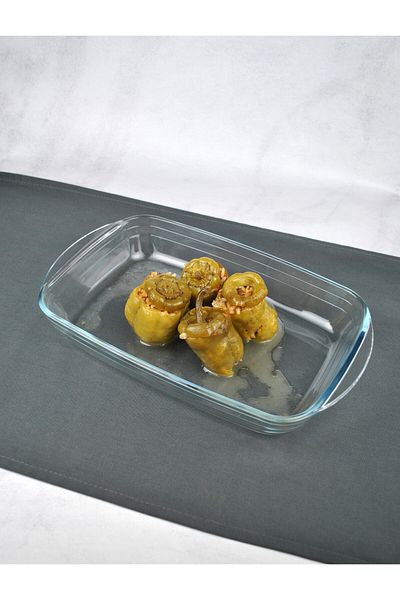 Qualitev Borcam Premium Square Tray Oven Tray Rectangular 32 X 20 cm 1.9 Liters - 1 Piece