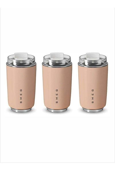 SMEG Travel Mug, Insulated Coffee Tumbler, Leak Proof Stainless Steel Thermal Reusable Coffee Cup, L