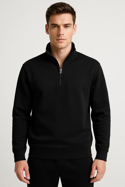 JUDGE 3 Thread Thick Ruched Winter Stand up Bato Collar Tomorrow Zipper Oversize Men's Sweatshirt a Quality