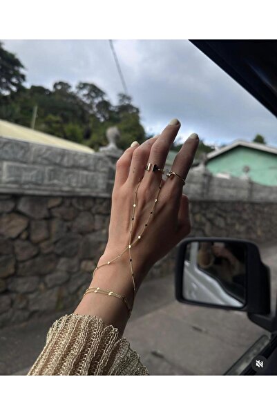 Ayşegülce Takılar 18K Altın Kaplama İnce Ezme Zincir Pullu Şahmeran Bileklik ...