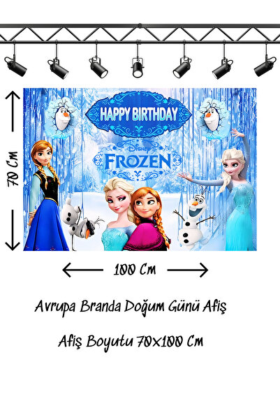 snowparty Πανό γενεθλίων με θέμα τα Frozen Έλσα και Άννα