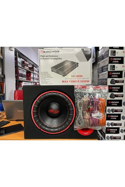 FTH SOUND 30 CM 1400W SUBWOOFER BAS 4 KANAL 3000W AMFİ KABLO TK. KABİN