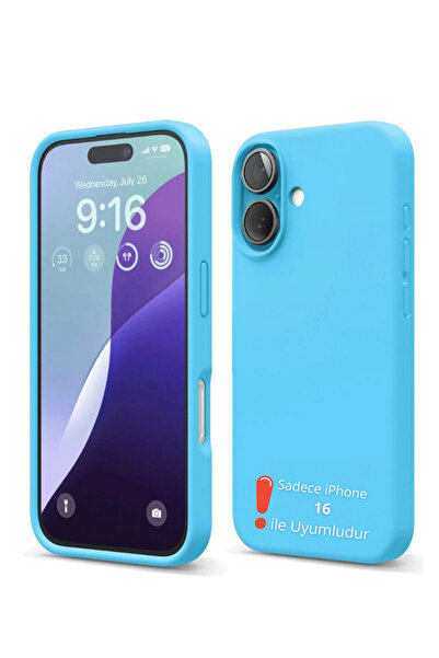 Evax (ASTARLI) iPhone 16 Uyumlu Astarlı Dışı Silikon İçi Kadife Esnek Yumuşak...