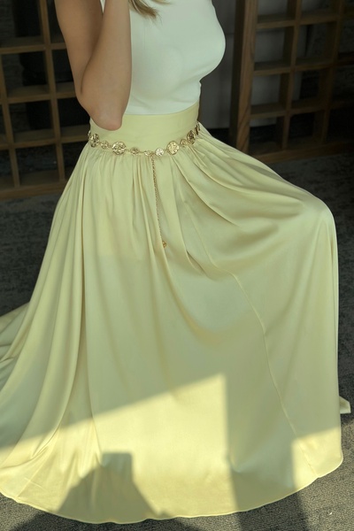 Laluvia Sarı Kloş Etek - 5004
