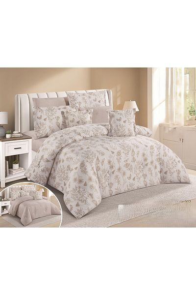 NAGAMA 100% cotton double-sided printed bedspread, 8-piece comforter set, size 230*250cm