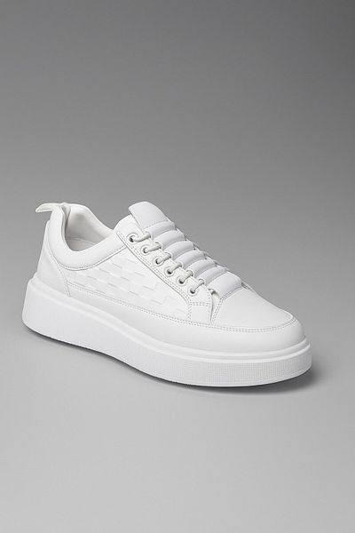 Nstil Casual Men's Sports Shoes Lace-Up Stitching Detail Lightweight Thick High Sole Sneaker