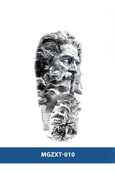 Attach MGZXT-010 ZEUS VE GEMİSİ DESEN GEÇİCİ YARIM KOL KAPLAMA DÖVMESİ-TATTO