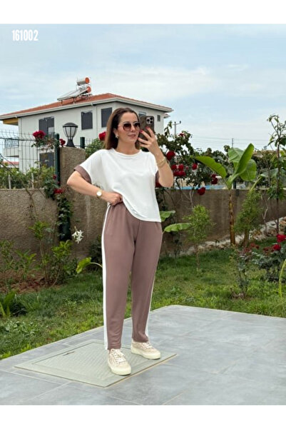 Modayakamoz Kadın Eşofman Takım Modal Dokulu Kumaş ve Yan Şerit Detaylı