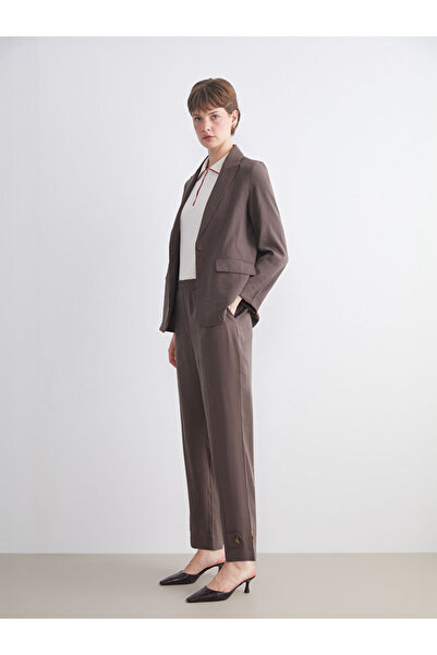 LC Waikiki Brown Elastic Waist Modal Blend Women's Trousers