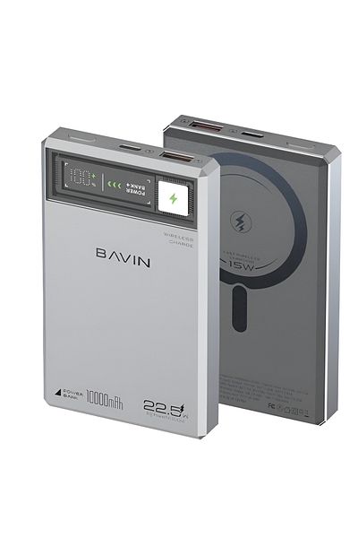 Bavin 10000mAh Magnetic Power Bank Compatible with MagSafe Charging Supported Devices with USB Port and Type-C Port