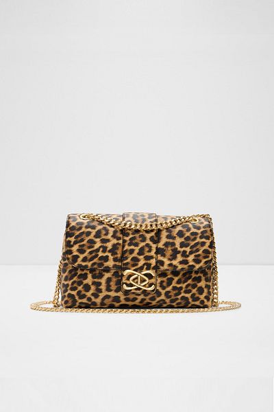 Aldo Ccharlicarry - Women's Chain Handle Magnet Closure Medium Size Brown Crossbody Bag