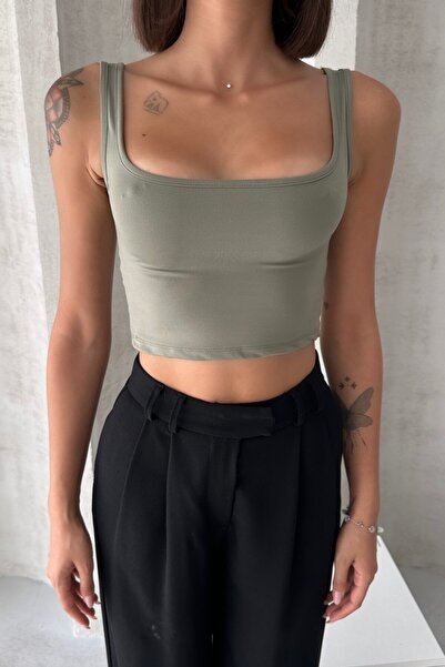 New Now ȚESUT MODAL GOLĂ PĂTRATĂ CUREA GROASĂ SPATE DECOLAT CROP BODY