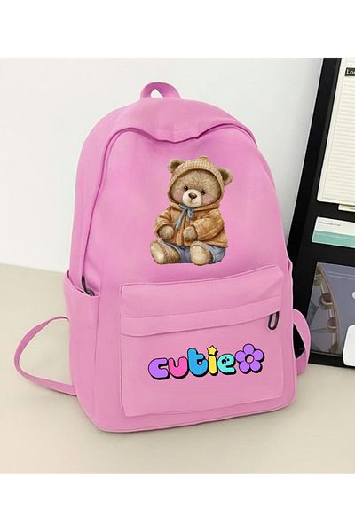 Touz Moda Cute Bear Printed School, Dershane, Course Backpack
