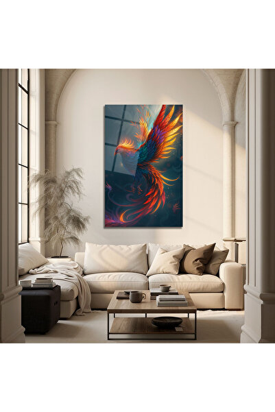 Altat Home Efsanevi Anka Kuşu Tasarımlı Modern Sanat Cam Tablo