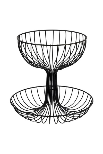 divendi-ro Metal fruit holder, two levels, dimensions 30x29cm, black
