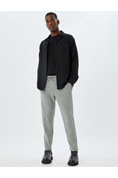 Koton Lace-Up Trousers with Pocket Detail Viscose Blend