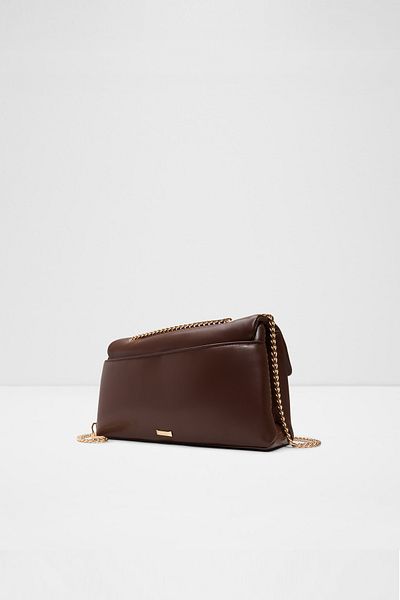 Aldo Largesoftpuff - Women's Chain Handle Large Size Brown Crossbody Bag