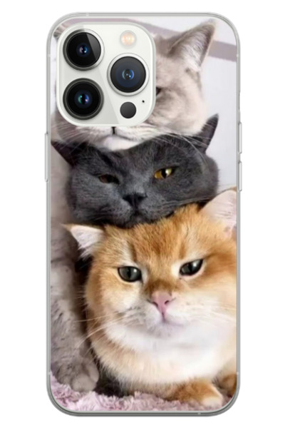 Atlas Husa personalizata HQ Print pentru Apple iPhone 15 Pro, Cats, S1D1M0116