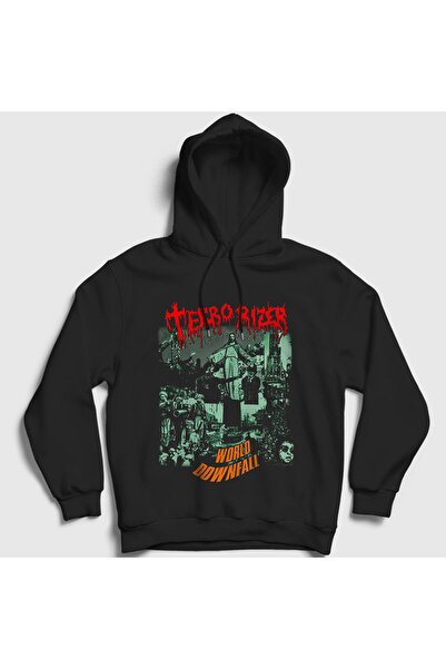 Presmono Unisex Black Album World Downfall Terrorizer Hooded Sweatshirt 565587Tt