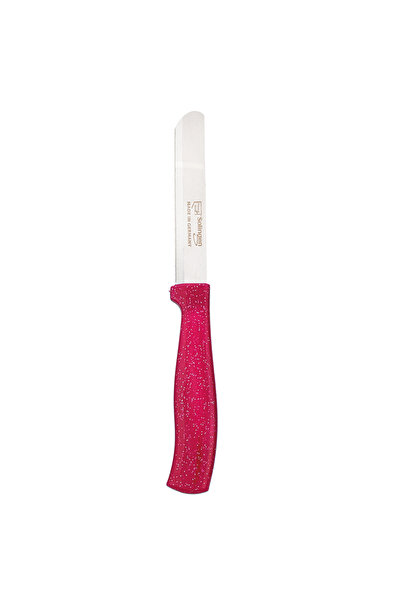 Solingen Pembe Ava Simli Sebze Bıçağı – 22 cm, Tırtıklı Ağız, Paslanmaz Alman Çeliği