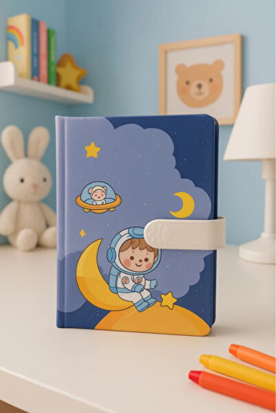 Evistro Çocuk Kilitli Resimli Anı Defteri 100 Yaprak İthal Ürün Gökyüzü