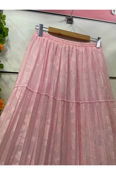 edu collection Layered Chiffon Skirt with Pattern