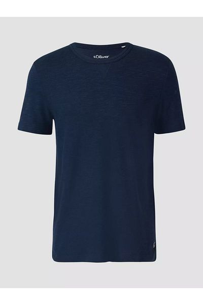 s.Oliver Men's T-shirt with yarn structure, crew neck