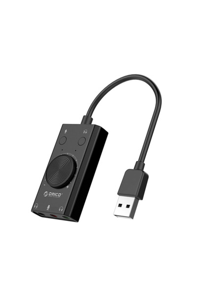 Orico Placă de sunet USB SC2, 3 x Jack 3.5 mm (Negru)