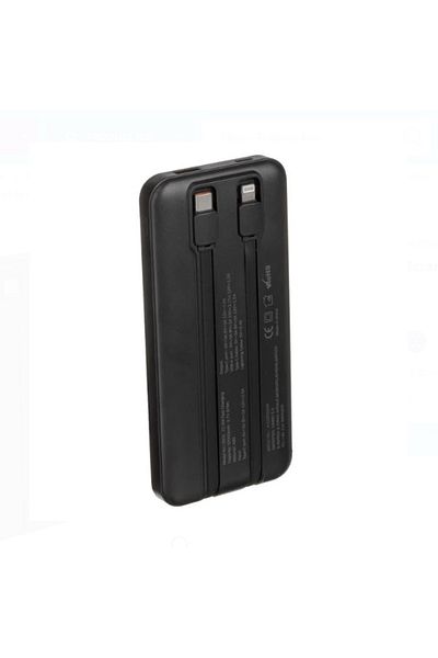 divendi-ro Powerbank 22.5W, LED display & 2 charging cables 7x1.3x14.5cm, black
