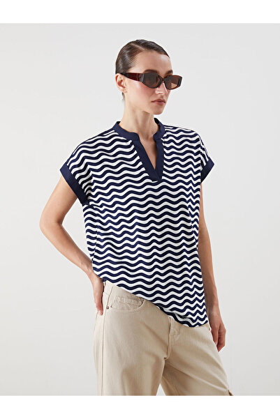 LC Waikiki Rmz Gi̇yi̇m Farkiyla Kaçık Roba Collar Striped Blouse